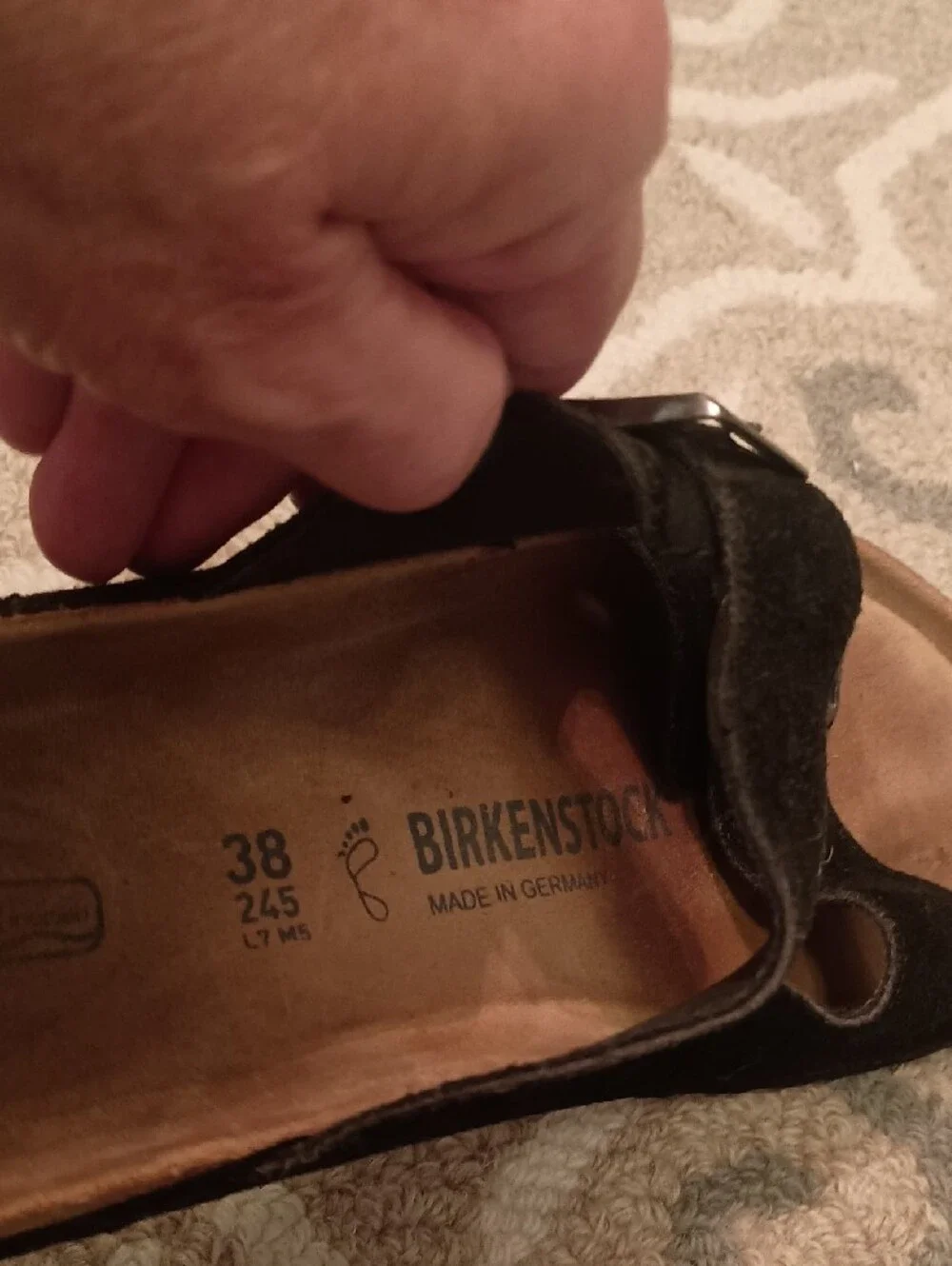 Birkenstock Black Double-Strap Suede Sandals